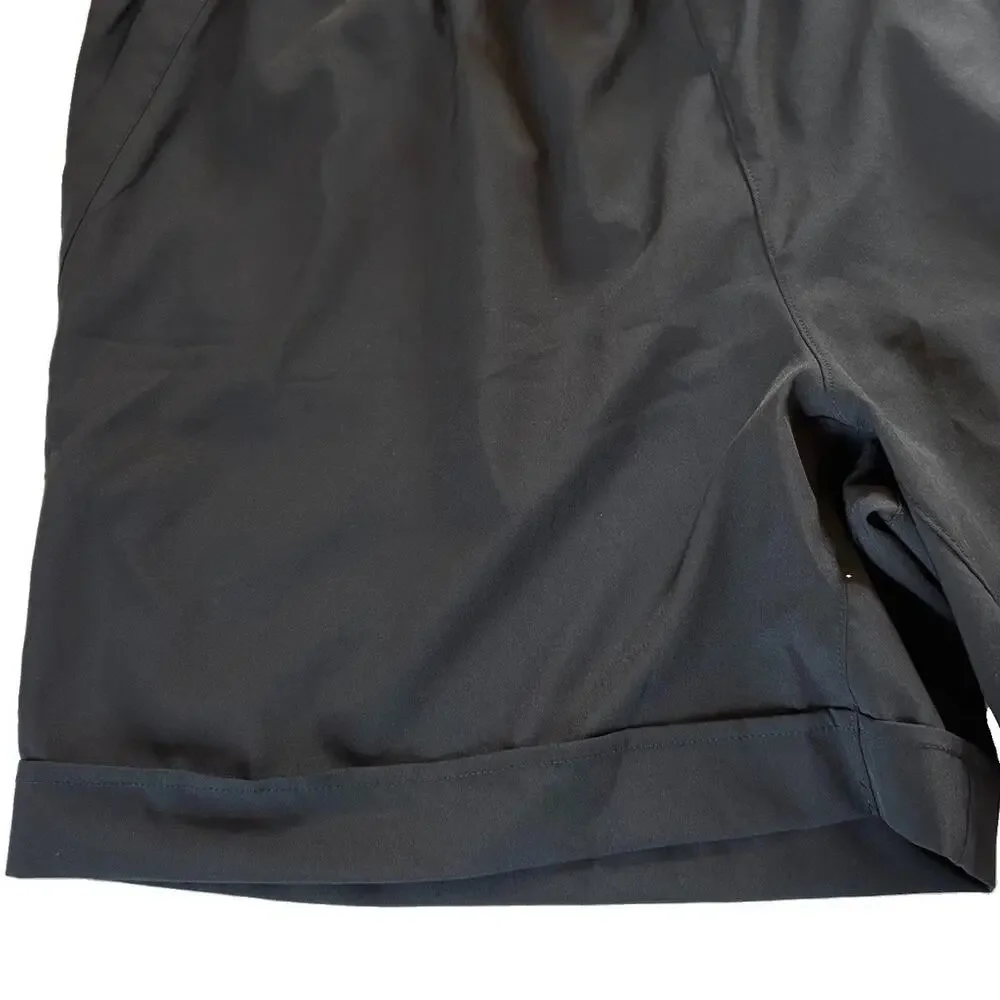 Set of 2 Mondetta Women’s Black & Blue Cuffed Athletic Shorts Elastic Waist XL